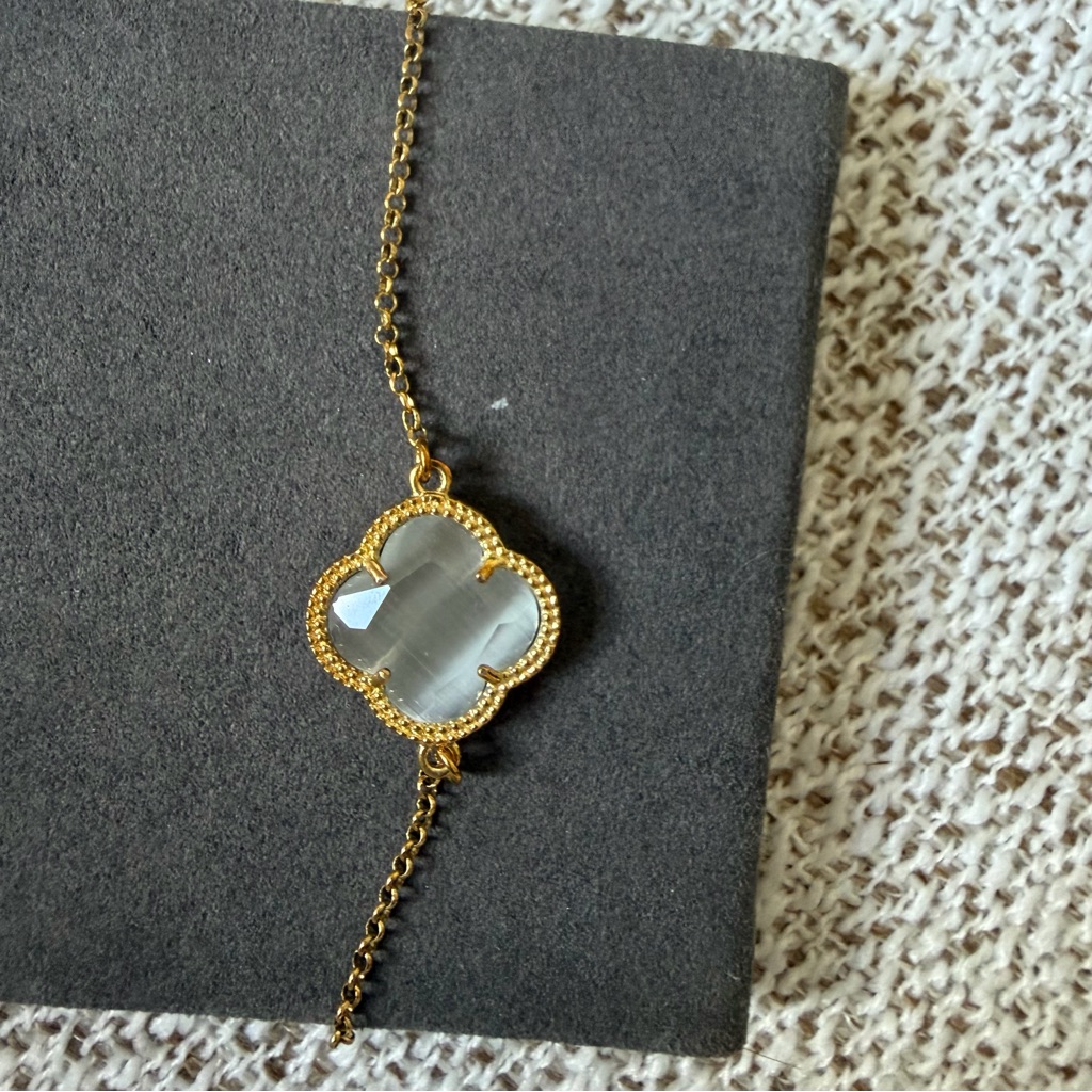 Dyadema 14k Gold Plated Over Silver 925 Clover Bracelet Made In Italy 43$